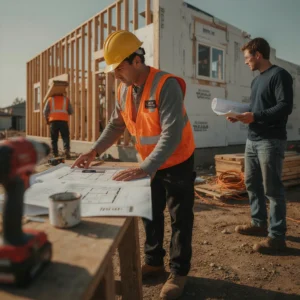 ADU builders constructing a backyard accessory dwelling unit in Mountain View, CA